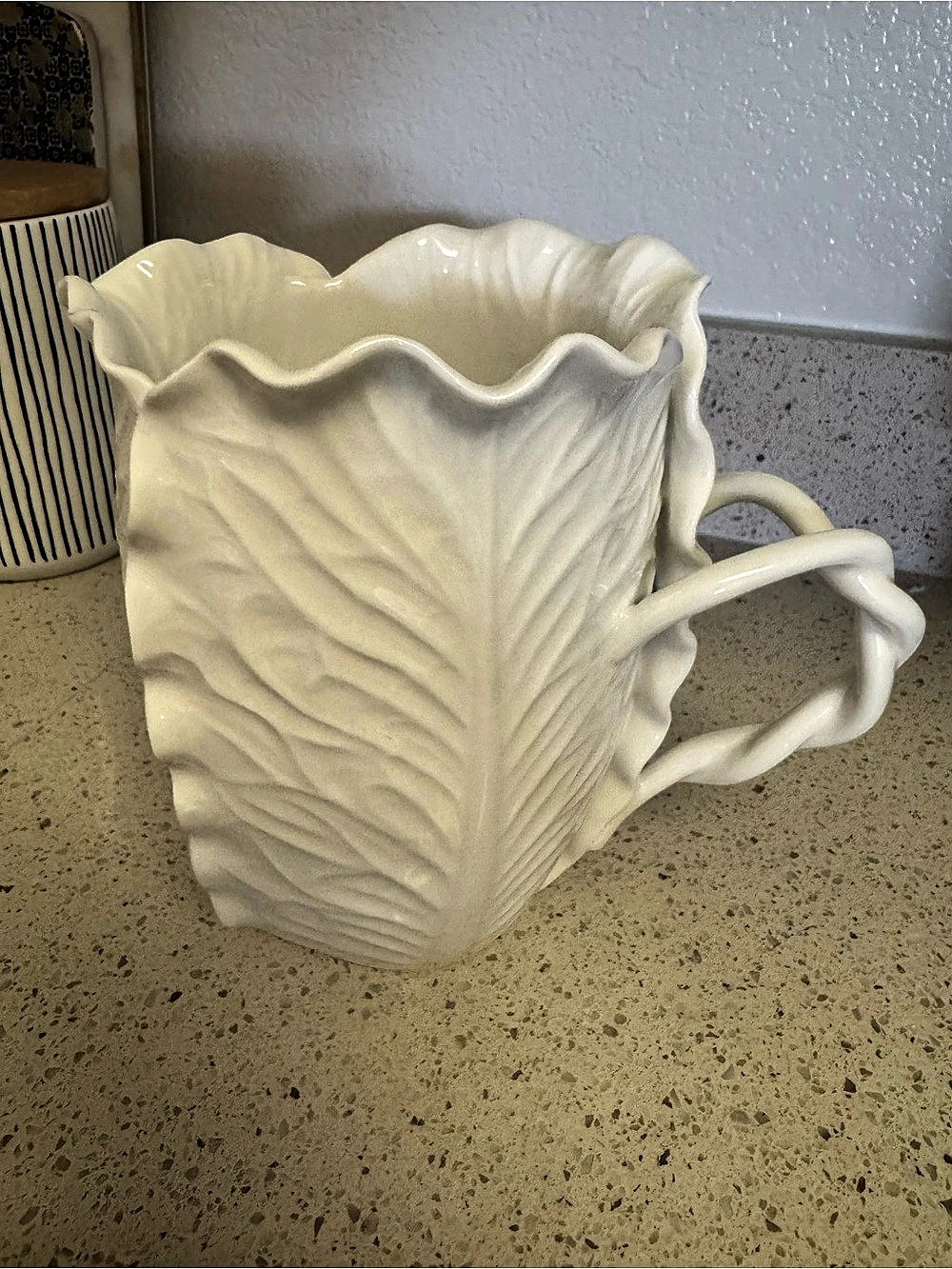 David Tayer Leaf Pitcher White Ceramic Pitcher